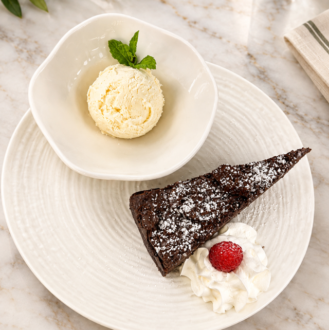 Chocolate Chocolate Served With Ice Cream.
